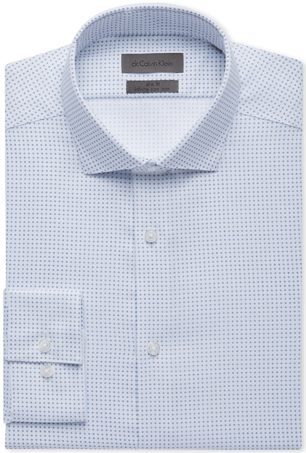 Calvin Klein Infinite Non-Iron Slim Fit Stretch Collar Dress Shirt, Blue  Dot - Men's Featured | Men's Wearhouse