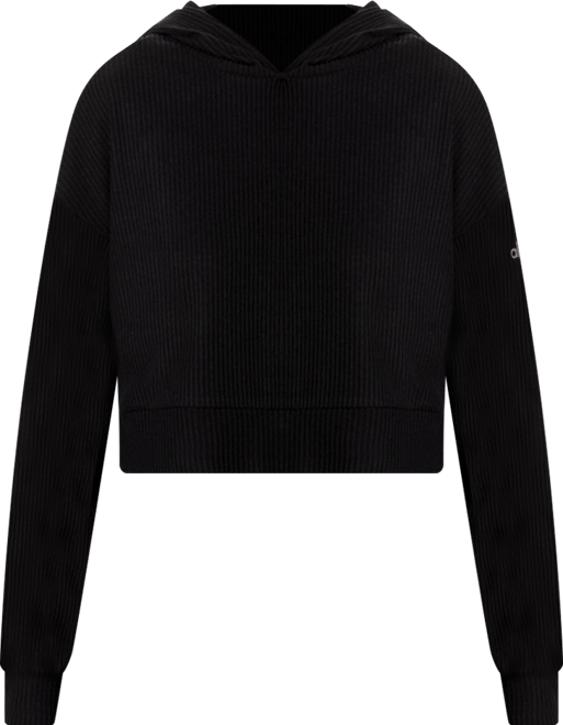 Muse Rib-Knit Hooded Sweatshirt