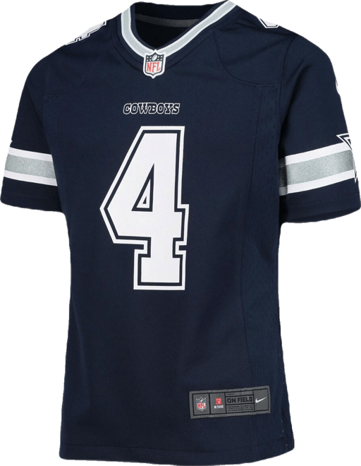 Big Girls Dak Prescott Navy Dallas Cowboys Team Game Jersey