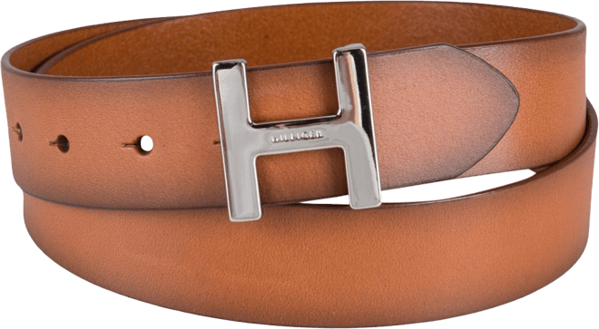 Tommy Hilfiger Stitched-Loop Brown Belt - Macy's