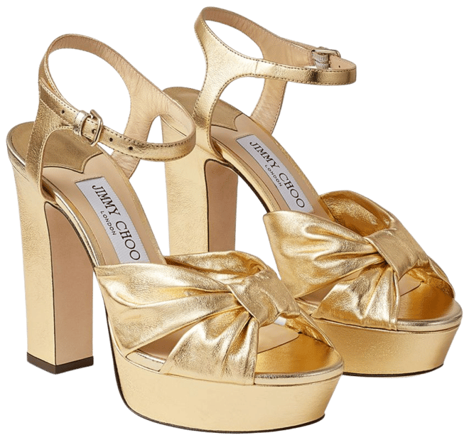 yellow gold platform heels