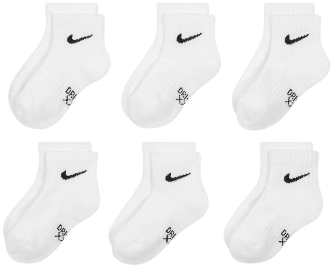 Nike Dri-FIT Little Kids' Ankle Socks (6 Pairs)