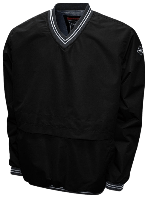 Black Windbreaker V-Neck Pullover - XL