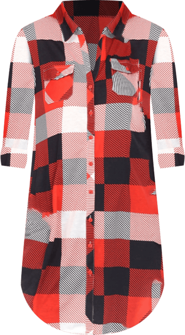 Women's Plaid Tunic Shirt