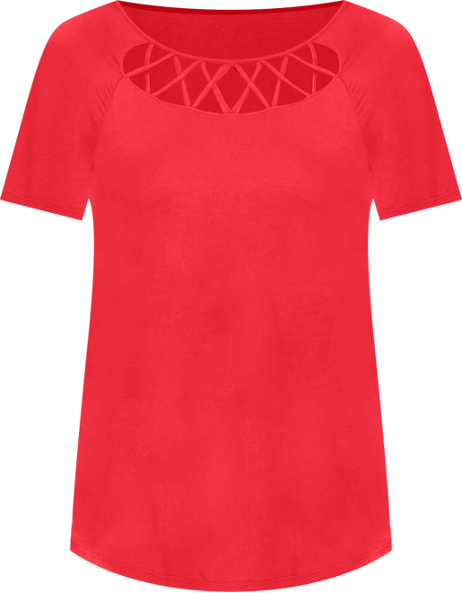 Women's Crisscross Cutout Short Sleeve Top