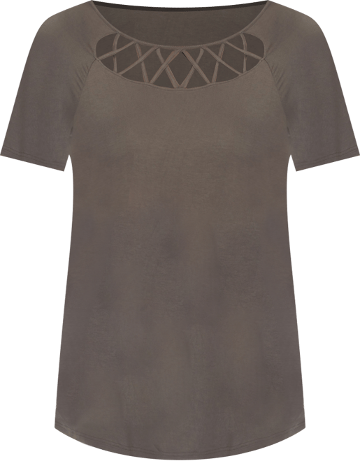 Women's Crisscross Cutout Short Sleeve Top