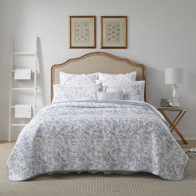 LAURA ASHLEYアメリ ガーゼタオルケット 140x190cm Laura Ashley Amberley Floral Reversible Quilt Set - JCPenney