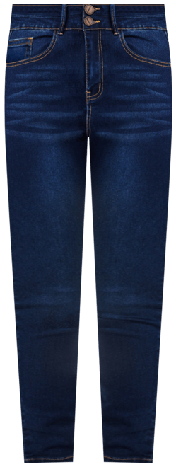 Curvy Double Button High Rise Skinny Jeans