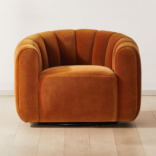 Velour deals swivel chair