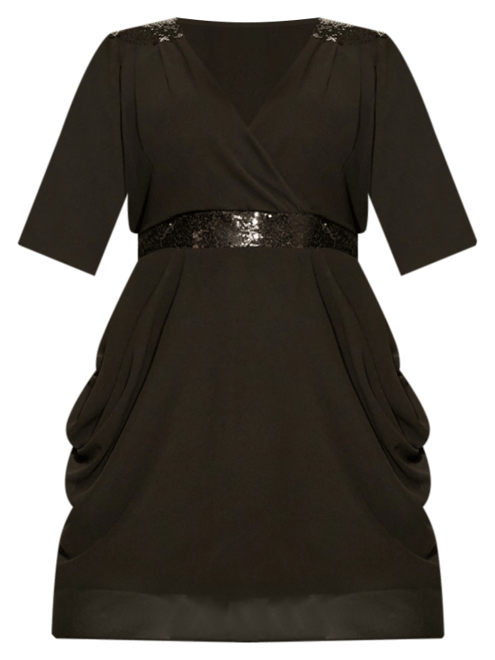 Plus Size Sequin Wrap Dress