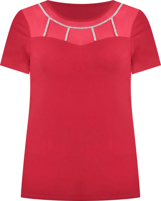 Petite Short Sleeve Crepe Knit Top