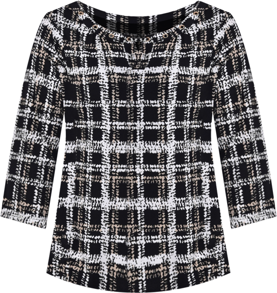 Women's 3/4 Sleeve Grommet Top