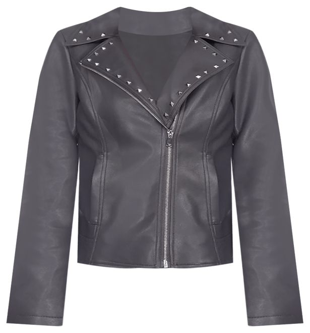 Plus Size Faux Leather Jacket