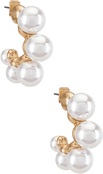 Large Pearl Mini Hoops