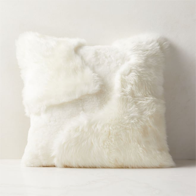 White fuzzy discount throw pillows