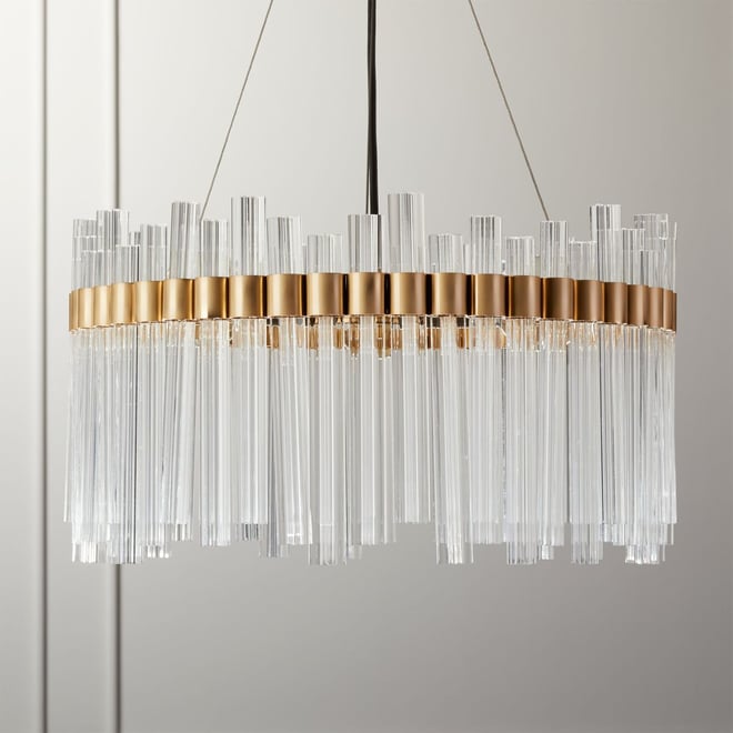 Risette Modern Polished Brass and Crystal Chandelier + Reviews