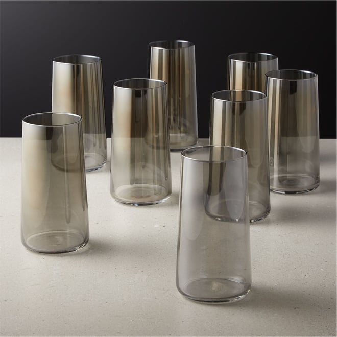 Neat Modern Smoked Drinking Glasses