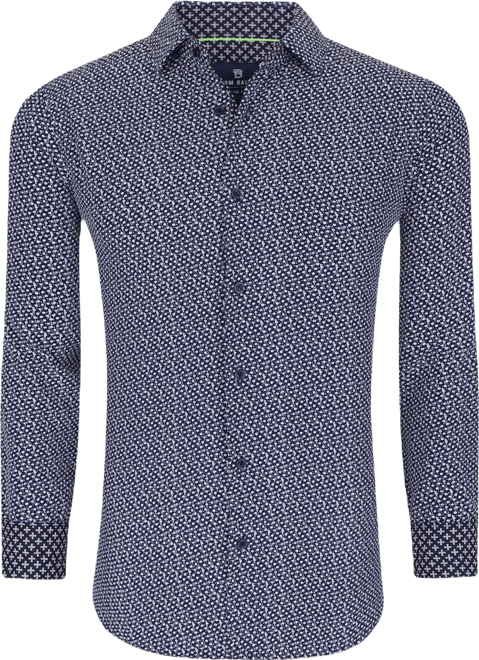 Men's Slim Fit Performance Geometric Button Down Shirt