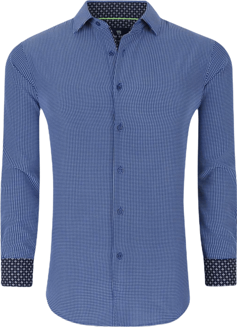 Men's Slim Fit Performance Geometric Button Down Shirt