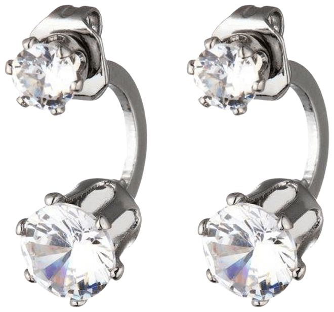 Double Cubic Zirconia Stone Ear Huggie