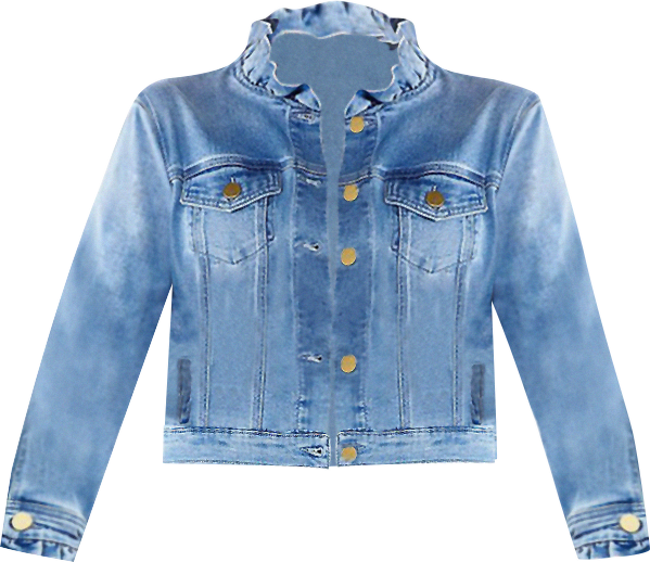 Women's DRAPER JAMES RSVP™ Ruffle Trim Denim Jacket