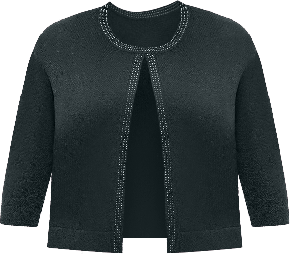 Nina Leonard Elbow-Sleeve Pointelle Crochet Bolero - 20341189