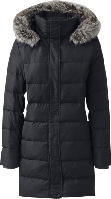 Lands end faux fur hooded sale down coat