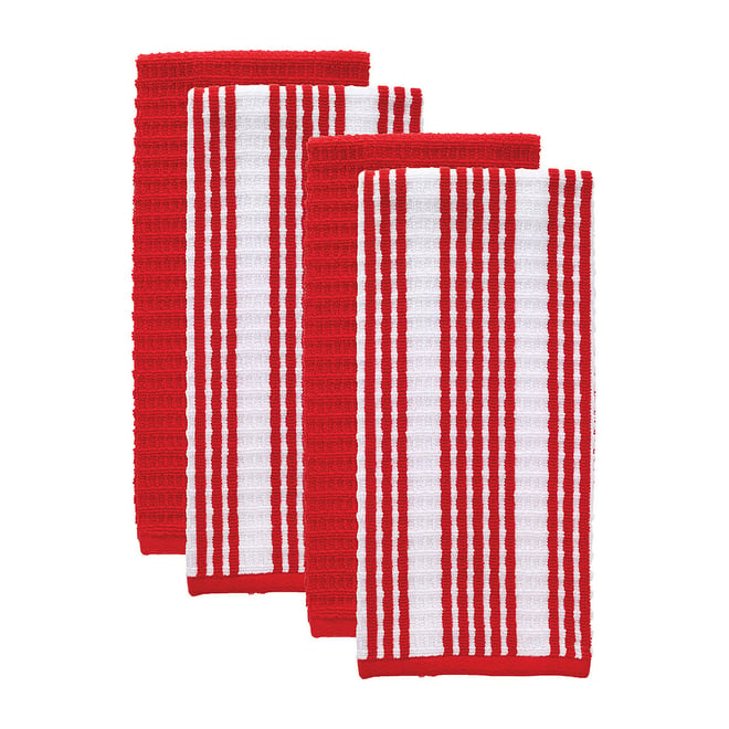 Bright Stripes Waffle Dish Towel Set