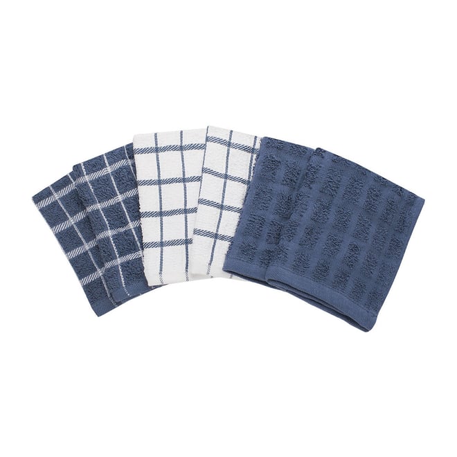 RITZ Royale Federal Blue Solid Cotton Dish Cloth (Set of 3