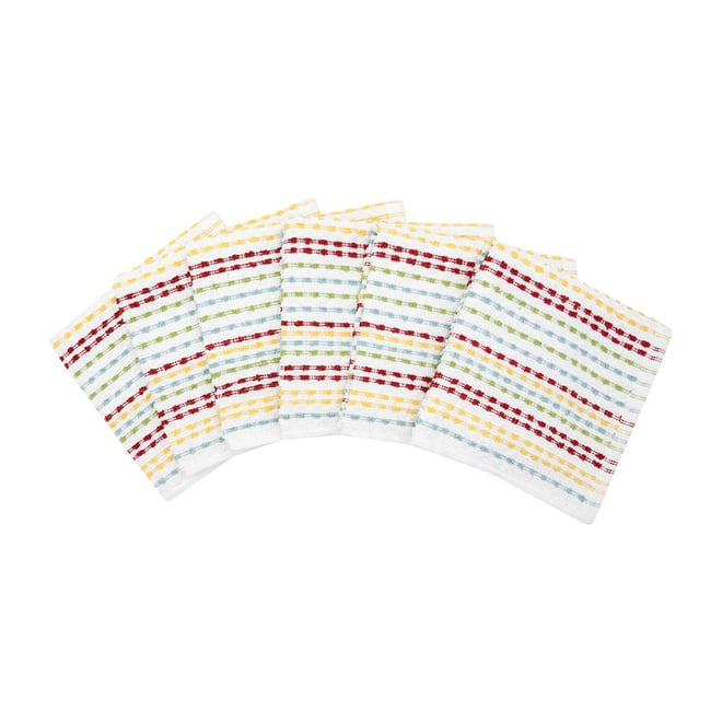 Ritz Summer Multicolor Cotton Pebble Bar Mop Dish Cloth Set of 6
