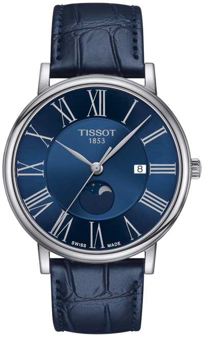 Tissot Men's Carson Premium Gent Moonphase Blue Leather Strap