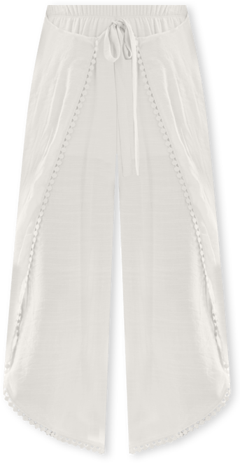 Juniors' Tie-Front Gauze Cropped Pants