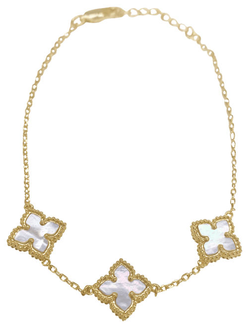 White Mother of Pearl Flower Bracelet