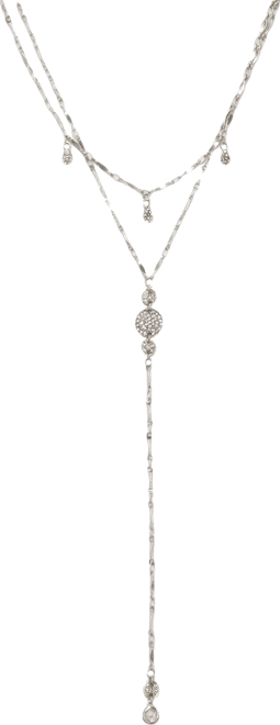 Carmine Layered Crystal Lariat Women's Necklace