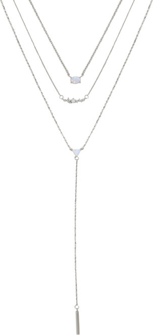 Layered Opal Lariat Women's Necklace Set of 3