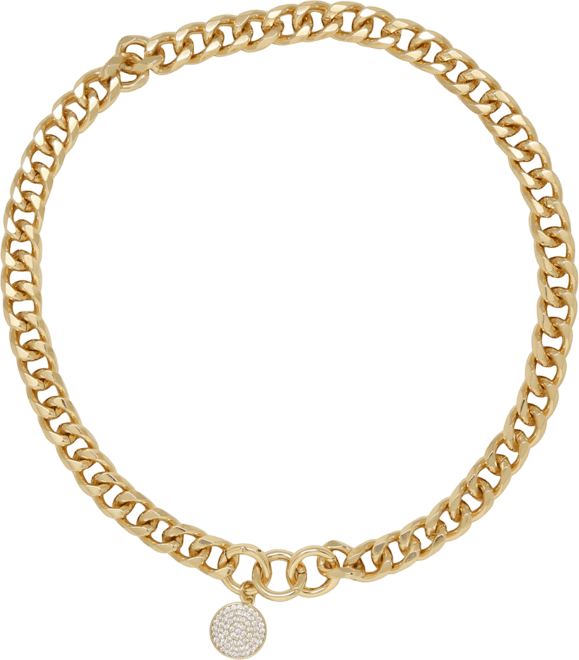 Crystal Disc Charm Chain Women's Necklace