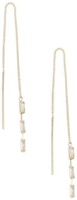 Crystal Baguette Threader Earrings