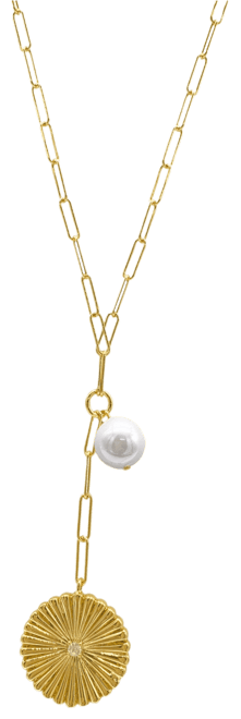 Sunburst Pendant Y Necklace with Pearl Drop Macy s