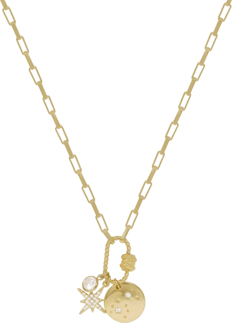 Crystal and 18K Gold Charmed For Sure Women's Necklace