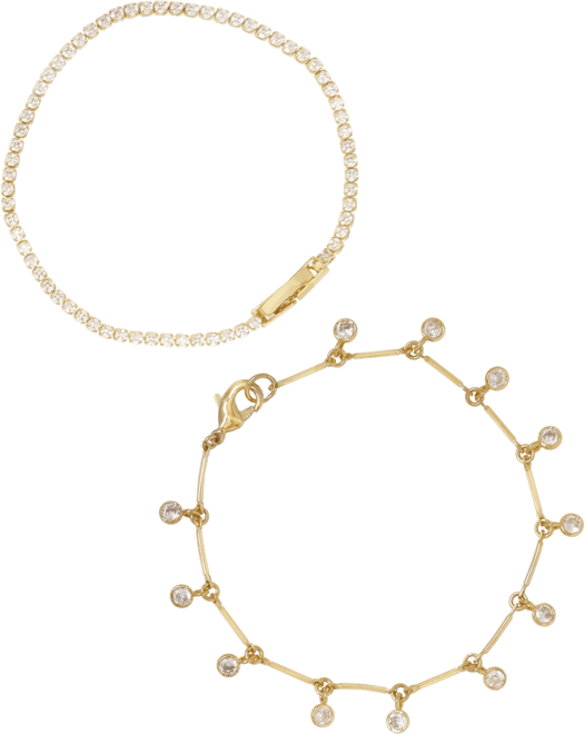 Crystal Droplet Chain Women's Bracelet Set