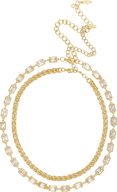Double The Trouble Crystal and 18K Gold Chain Women's Necklace Set
