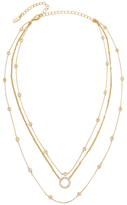 Monroe Crystal Strand Layered Necklace