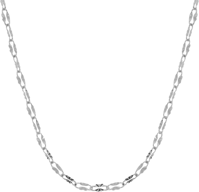 Mirror Link 18" Chain Necklace in Silver-Plate or Gold Plate