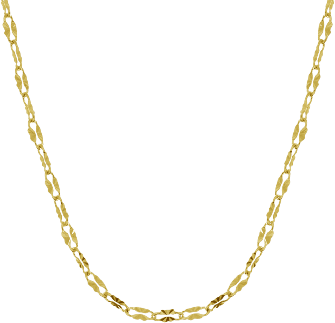 Mirror Link 18" Chain Necklace in Silver-Plate or Gold Plate