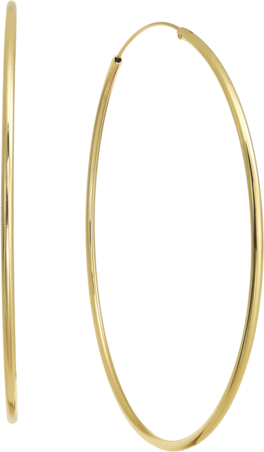 Large Endless Plated Hoop Earrings 2-7/8"