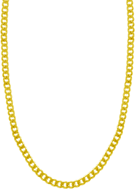 Curb Chain Necklace, Gold Plate and Silver Plate 18"
