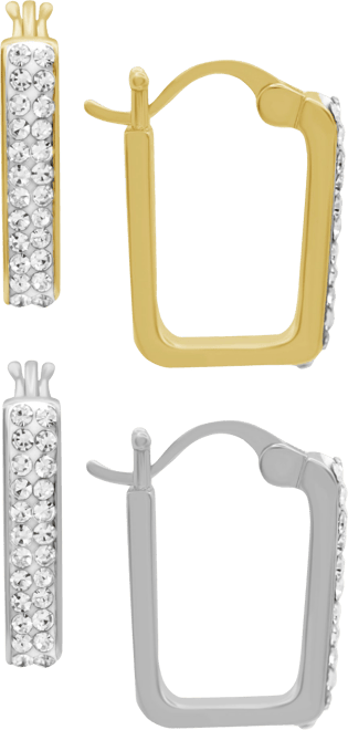 Gold Plated 2-Piece Click Top Hoop Earrings Set