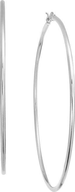 Silver Plate or Gold Plate Wire Tube Extra Large Hoop Earrings