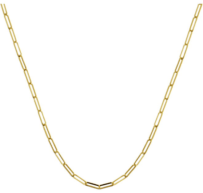 Paper Clip Link 18" Chain Necklace in Silver or Gold Plate