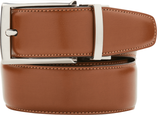 Perry Ellis Portfolio Perry Ellis Men's Tan Leather Reversible